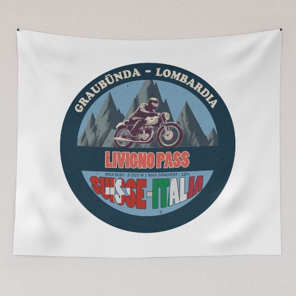Item preview, Livigno Pass Vintage Badge, Suisse Italia designed and sold by Wanderful-roads.