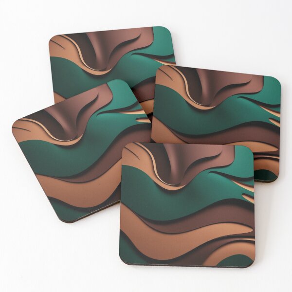 Item preview, Topographic Flow – Layered Minimalist Abstract in Forest Hues designed and sold by Harmonic_Layers.