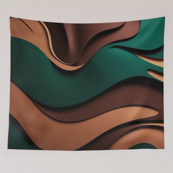 Item preview, Topographic Flow – Layered Minimalist Abstract in Forest Hues designed and sold by Harmonic_Layers.