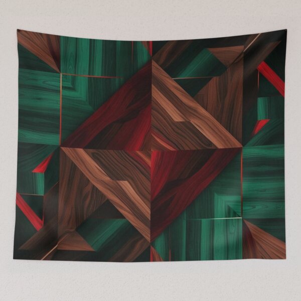 Item preview, Verdant Prism – Geometric Minimalist Abstract in Forest Tones designed and sold by Harmonic_Layers.