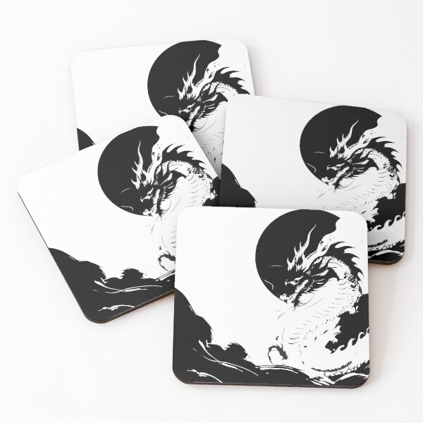 Item preview, Expressive ink texture, this dragon illustration contrasts sharp edges and soft zen tones designed and sold by zephstudoartist.