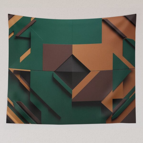 Item preview, Shadow Grove – Layered Geometric Abstract in Earthy Forest Hues designed and sold by Harmonic_Layers.