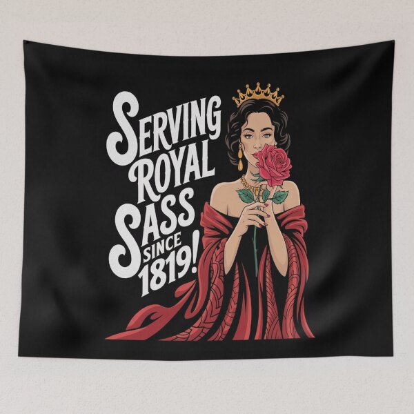 Item preview, Serving Royal Sass Since 1819: Bold Queen with Rose – Victoria Day & Canadian Royal Holiday  designed and sold by InspiredCreatives.