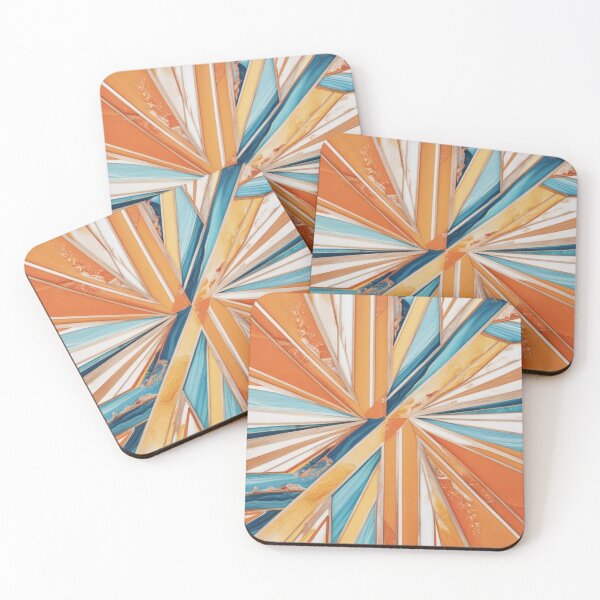 Item preview, Coastal Burst – Abstract Geometry in Sunlit Beach Tones and Ocean Blues designed and sold by Harmonic_Layers.