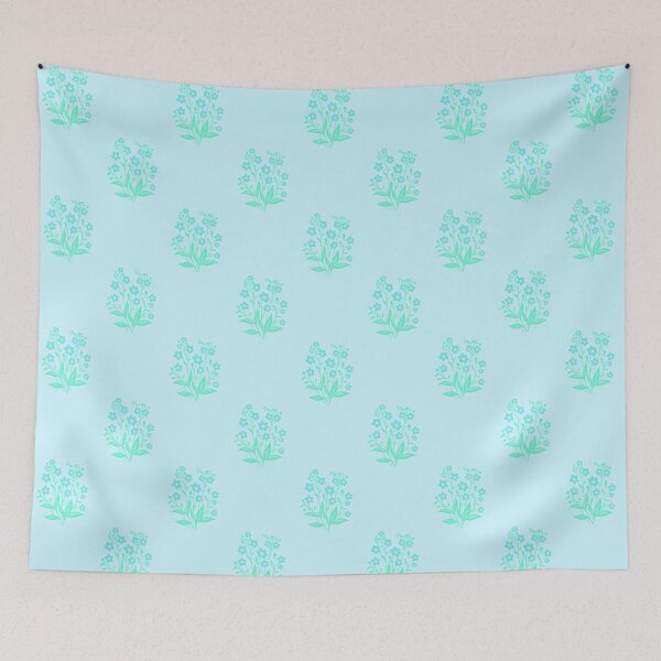 Item preview, Forget-Me-Nots Block Print Light Blue designed and sold by SilverPegasus.