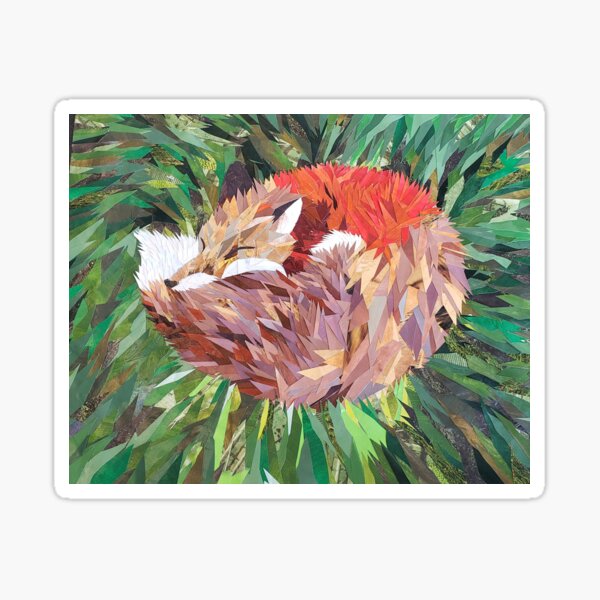 Item preview, Fox sleeping in grass designed and sold by Kat B's Art.