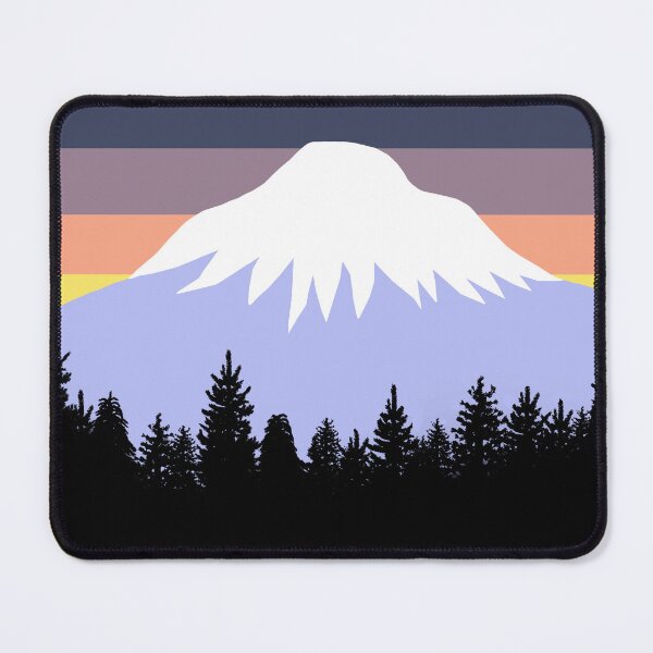 Aperçu de l'œuvre Retro Sunset Pacific Northwest Forest créée et vendue par Julie Erin Designs.