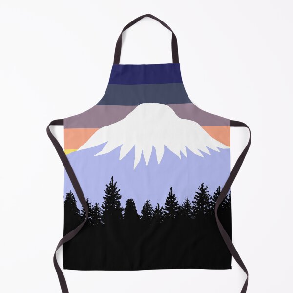 Aperçu de l'œuvre Retro Sunset Pacific Northwest Forest créée et vendue par Julie Erin Designs.