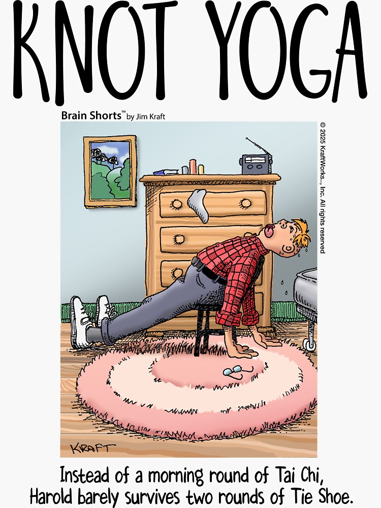 Thumbnail 3 of 3, Sticker, Knot Yoga, for those who hate exercise designed and sold by jimkraft777.