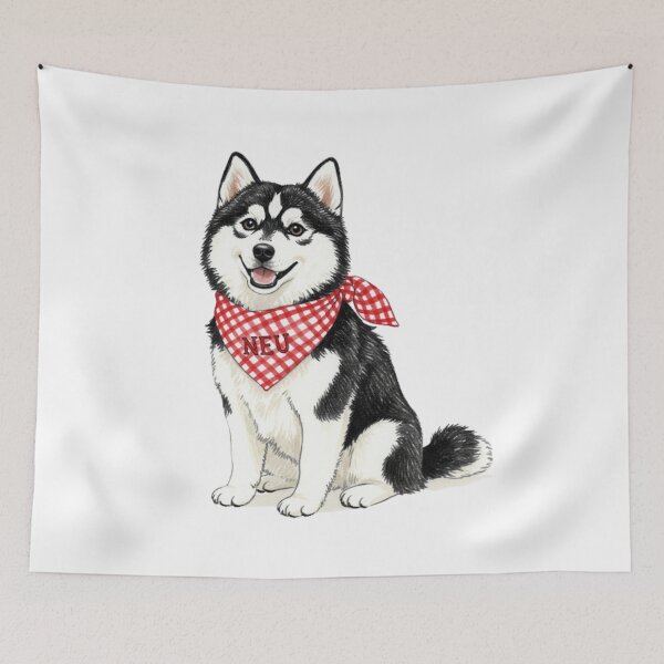 Item preview, NEU Husky with Bandana designed and sold by grayolivia-.