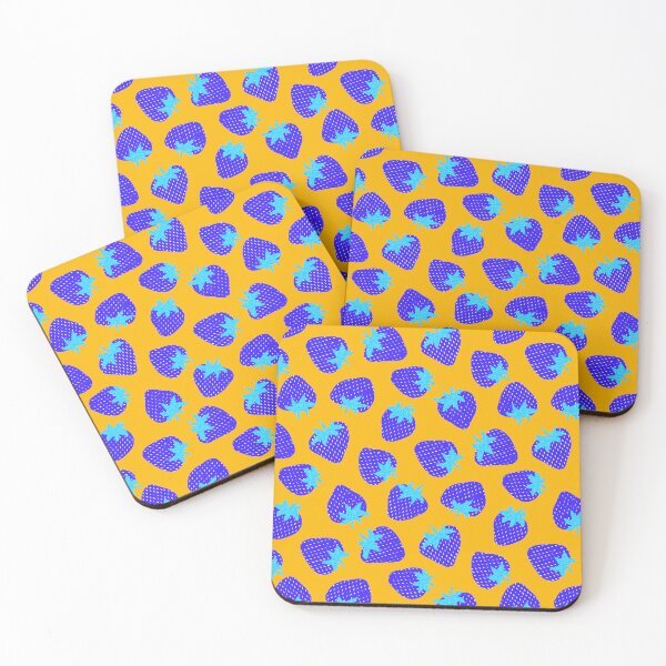 Item preview, Blue Berry Eclectic Modern Tossed All-Over Strawberry Pattern designed and sold by Valerie Englehart.