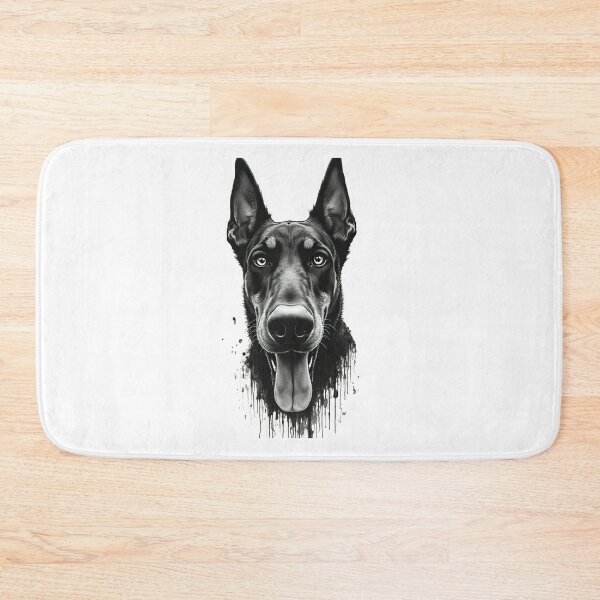 Item preview, Guardian of the Night – Portrait of a Doberman in Black and White designed and sold by Sascha-Heiko.