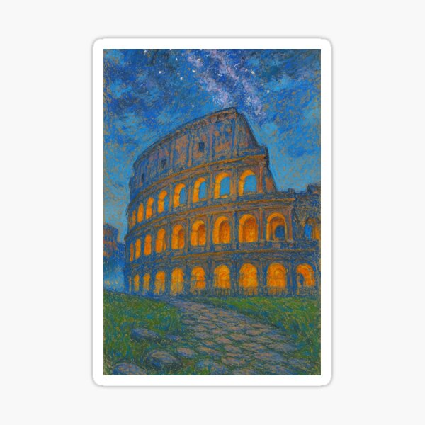 Item preview, ıllustration colosseum in  night designed and sold by DaykoArt.