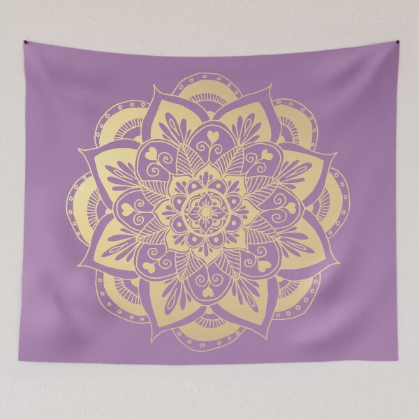 Item preview, Purple and Gold Flower Mandala designed and sold by Julie Erin Designs.