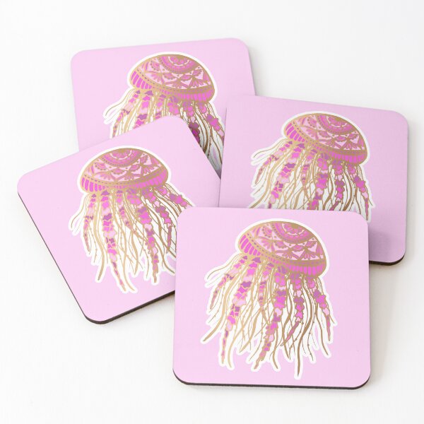 Item preview, Pink and Gold Jellyfish Mandala designed and sold by Julie Erin Designs.