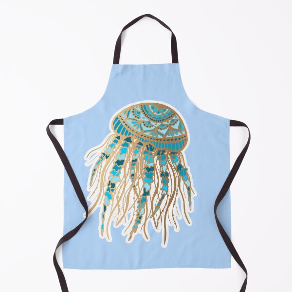 Item preview, Blue and Gold Jellyfish Mandala designed and sold by Julie Erin Designs.