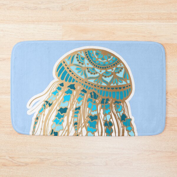 Item preview, Blue and Gold Jellyfish Mandala designed and sold by Julie Erin Designs.
