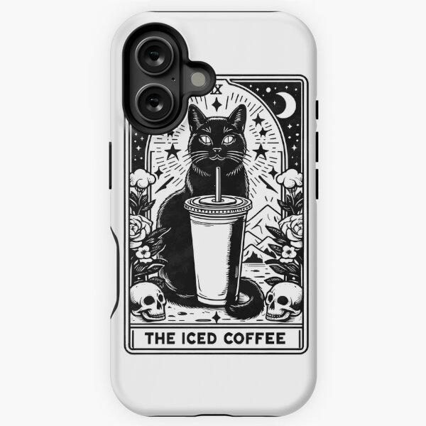 Vista previa del artículo con la obra «Café helado con el gato del tarot», diseñado y vendido por The Gift Central.