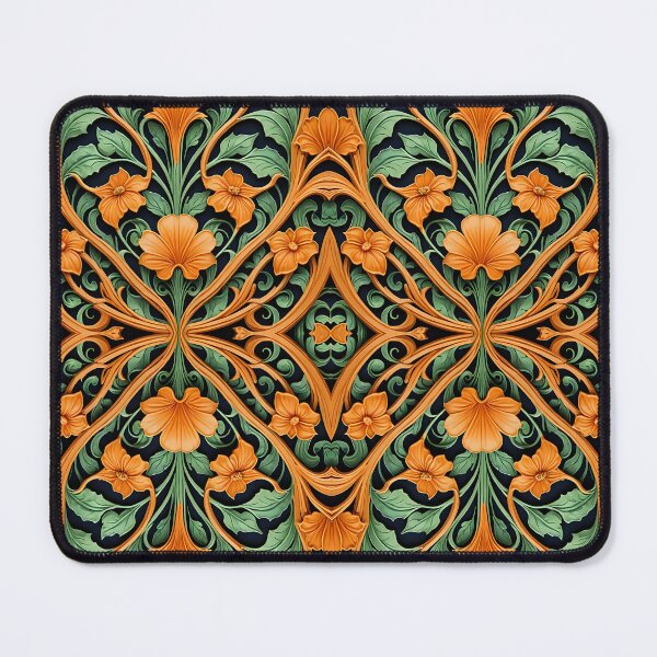 Item preview, Art Nouveau Orange Floral Pattern designed and sold by TheLemonPrince.