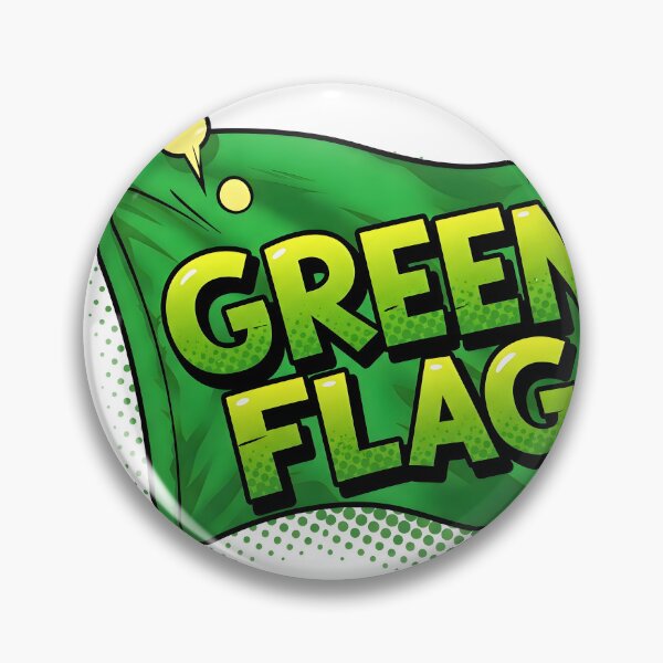 Item preview, Green Flag Cartoon Good Sign designed and sold by Ink & Quip.