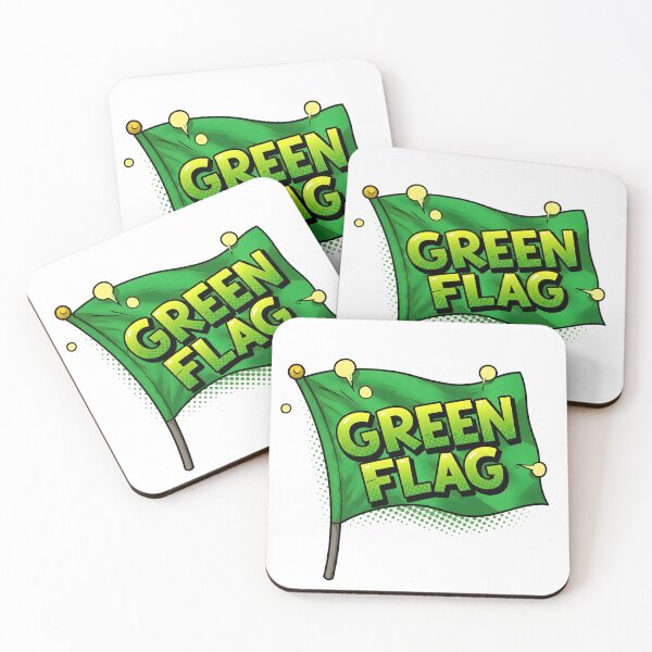 Item preview, Green Flag Cartoon Good Sign designed and sold by Ink & Quip.