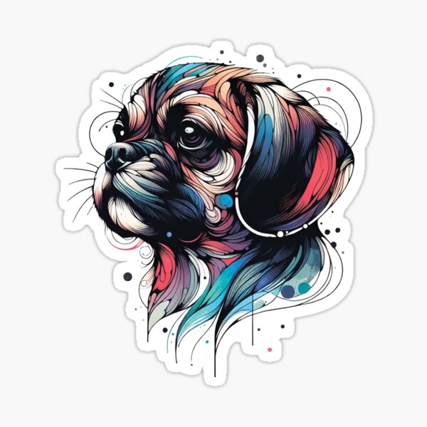 Item preview, Colorful dog. Dog breed. Puggle. designed and sold by MagelliShop.