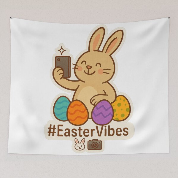 Item preview, Cute Selfie Bunny with Easter Eggs – #EasterVibes T-Shirt designed and sold by McZerrill.