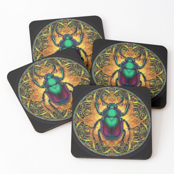 Item preview, Mystic Scarab Stained Glass Mandala designed and sold by PixCthulhu.