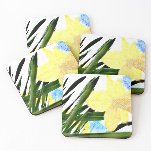 Item preview, Minimalist spring yellow flower and blue sky. Iris. This is a digitally edited photograph with artistic filters applied." designed and sold by TAnnao.
