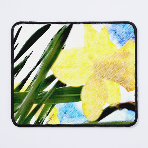 Item preview, Minimalist spring yellow flower and blue sky. Iris. This is a digitally edited photograph with artistic filters applied." designed and sold by TAnnao.
