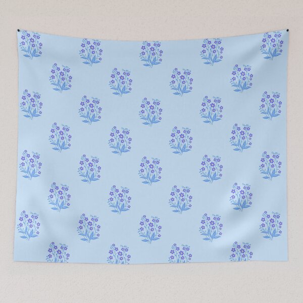 Item preview, Forget-Me-Nots Block Print Lavender designed and sold by SilverPegasus.