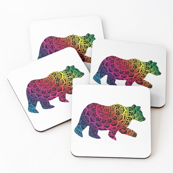 Item preview, Rainbow Mandala Pride Bear designed and sold by Julie Erin Designs.