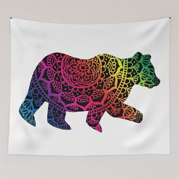 Item preview, Rainbow Mandala Pride Bear designed and sold by Julie Erin Designs.