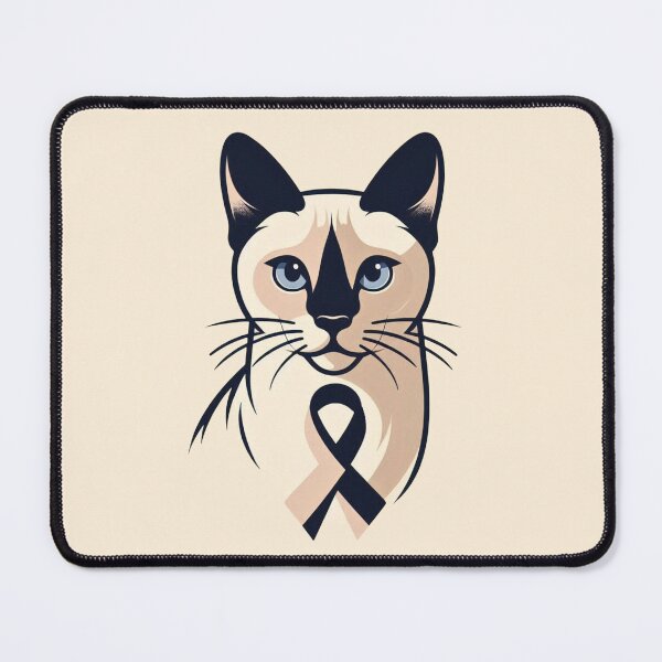 Item preview, Siamese Cat with Universal Awareness Ribbon – Grace, Love & Support designed and sold by HealthCoreCommunity.