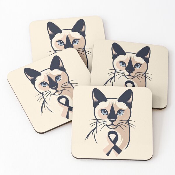 Item preview, Siamese Cat with Universal Awareness Ribbon – Grace, Love & Support designed and sold by HealthCoreCommunity.