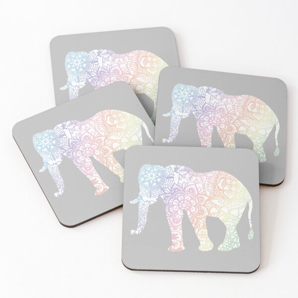 Item preview, Pastel Rainbow Elephant Mandala Pattern designed and sold by Julie Erin Designs.