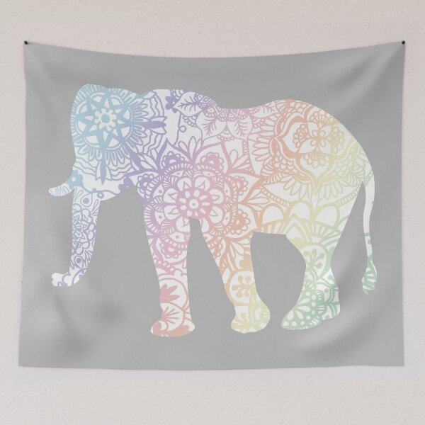 Item preview, Pastel Rainbow Elephant Mandala Pattern designed and sold by Julie Erin Designs.