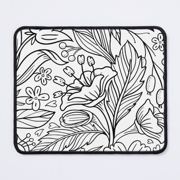 Item preview, Black Flower Outline Pattern designed and sold by TropicalTrails.