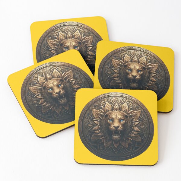 Item preview, ANCIENT BRONZE LION SHIELD (#FFCC00) designed and sold by Marlon Oseguera.