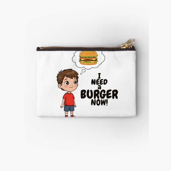 Item preview, Cute Cartoon Boy Craving a Delicious Burger Illustration designed and sold by Unlimited-Style.