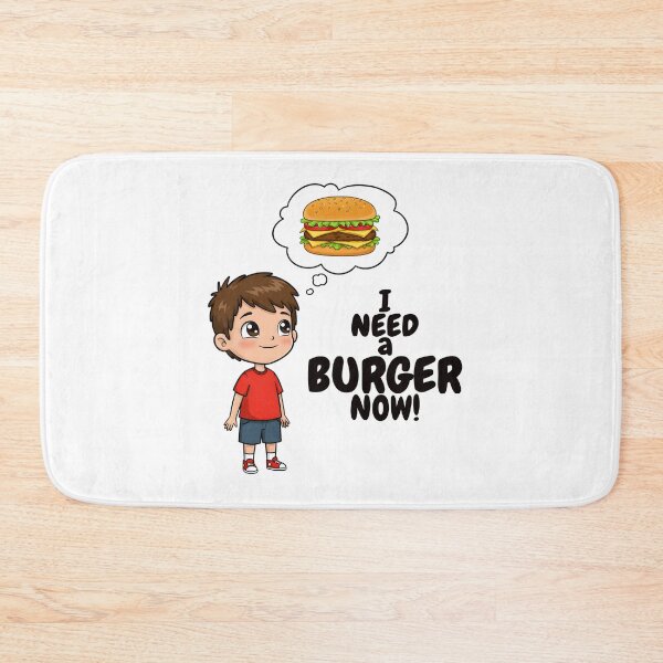 Item preview, Cute Cartoon Boy Craving a Delicious Burger Illustration designed and sold by Unlimited-Style.