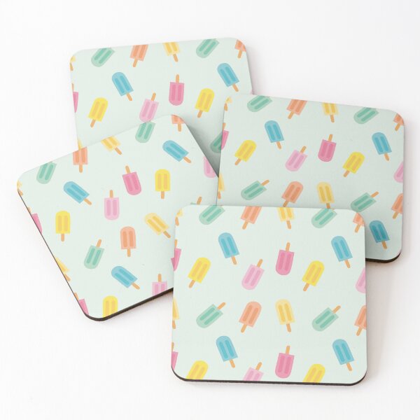 Item preview, Colorful summer design with pastel popsicles and soft green background designed and sold by StudioPippinDesigns.