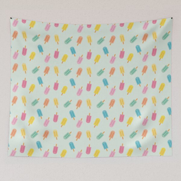 Item preview, Colorful summer design with pastel popsicles and soft green background designed and sold by StudioPippinDesigns.