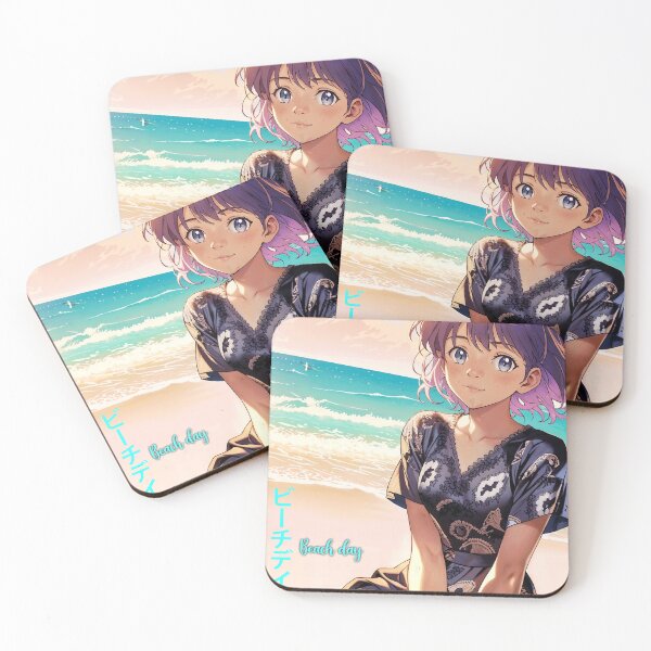Item preview, Sexy anime girl on the beach designed and sold by anime-black.
