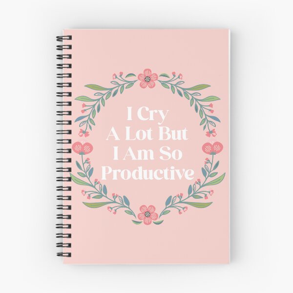 Item preview, I Cry A Lot But I Am So Productive Cute Pink Floral Frame Quote designed and sold by lesvalises.