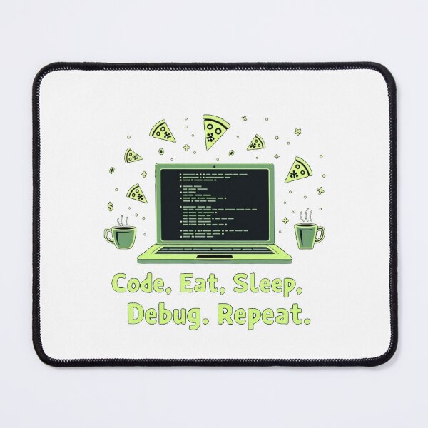 Artikelvorschau, Code Eat Sleep Debug Repeat – Lustiges Programmierer-Lebensdesign entworfen und verkauft von Madustoks.