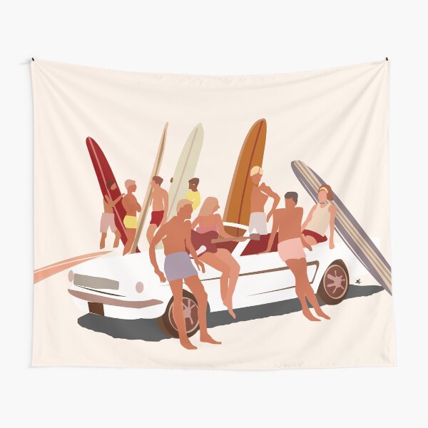 1960s beach scene Tapestry