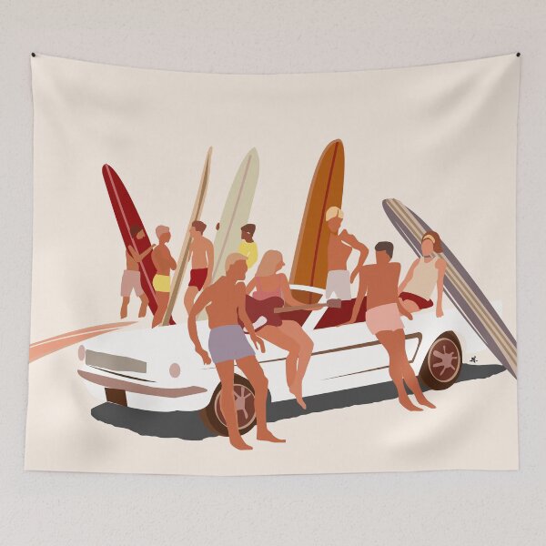 Item preview, 1960s beach scene designed and sold by anniesnax.