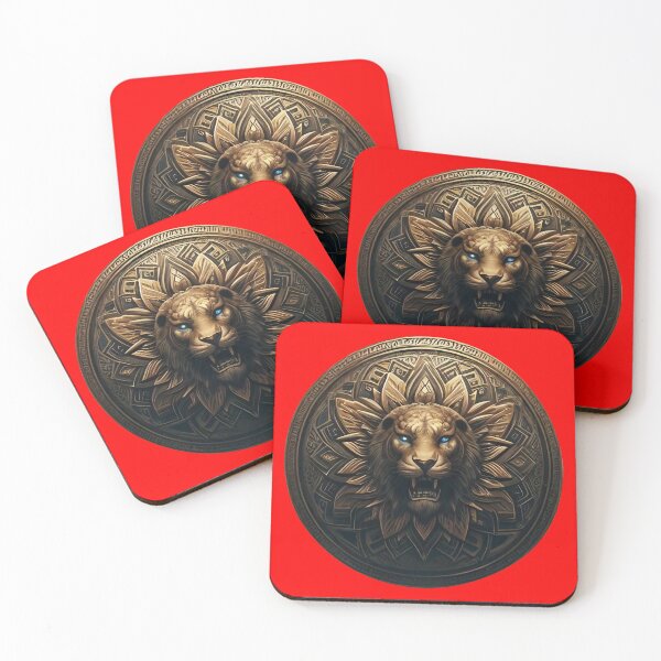 Item preview, ANCIENT BRONZE LION SHIELD (#FF0000) designed and sold by Marlon Oseguera.