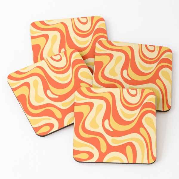 Item preview, Abstract and modern yellow and orange liquid pattern designed and sold by Jenny Rattina.